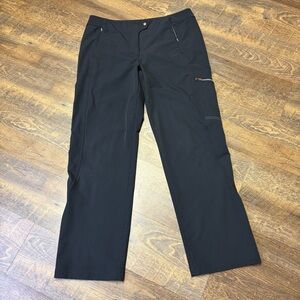 Title Nine Genie Hiking Pants Women 12 Black Stretchy Soft-shell Water Resistant